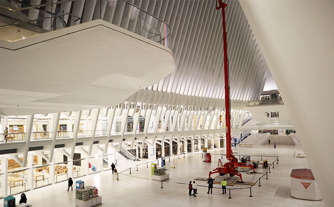 Big Red lift from the west side of the Oculus floor 